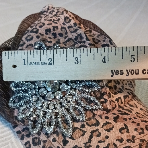 Glamorous Rhinestone Leopard Print Hat - Picture 7 of 12